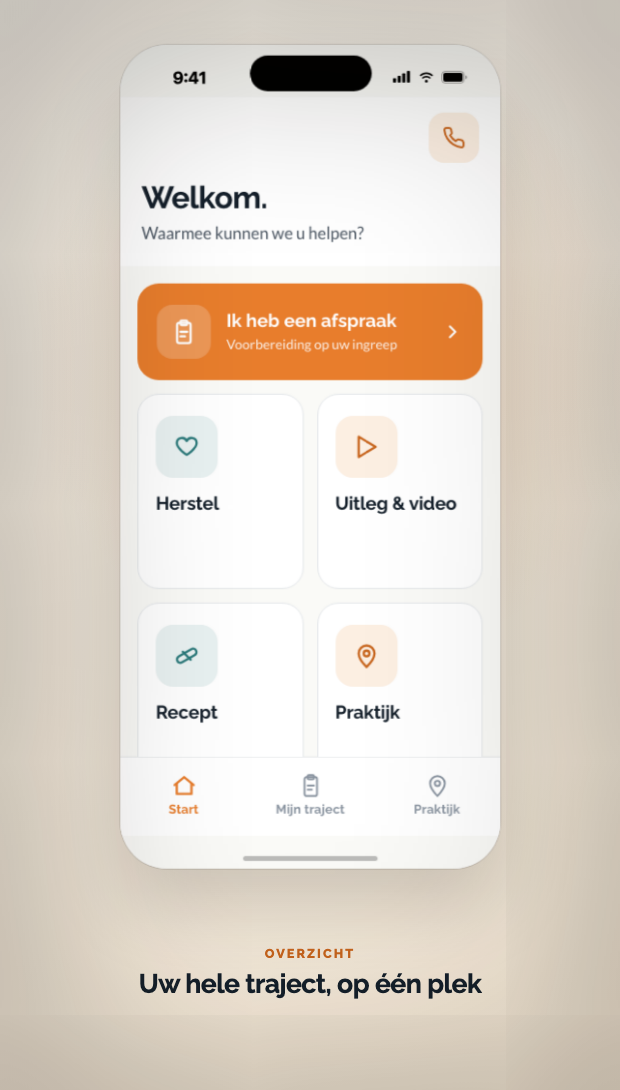Mobiele patiënteninformatie-app voor een urologiekliniek